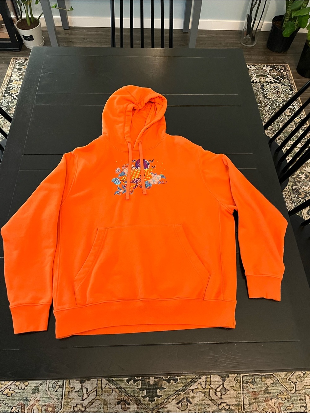 Nike Orange Graphic Pullover Hoodie